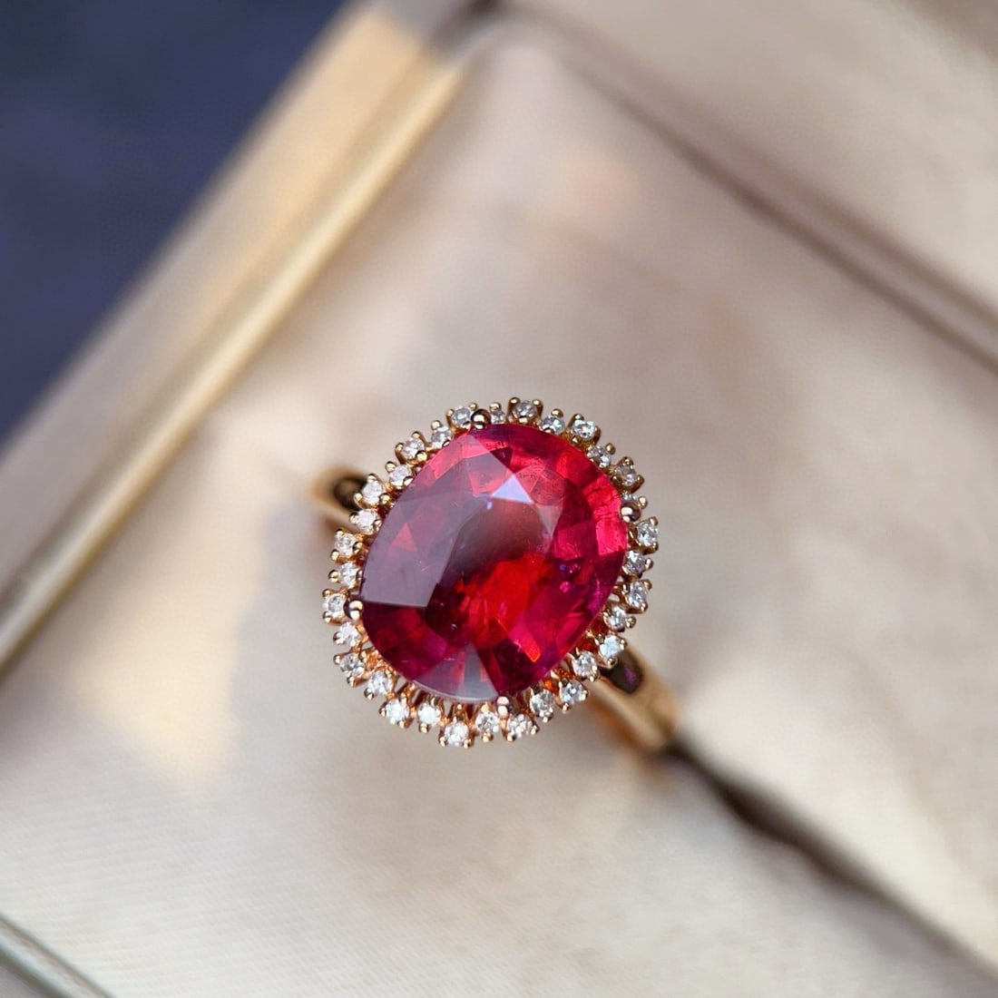 14k Gold 4.61 Ctw Natural Tourmaline & Diamond Ring - 4