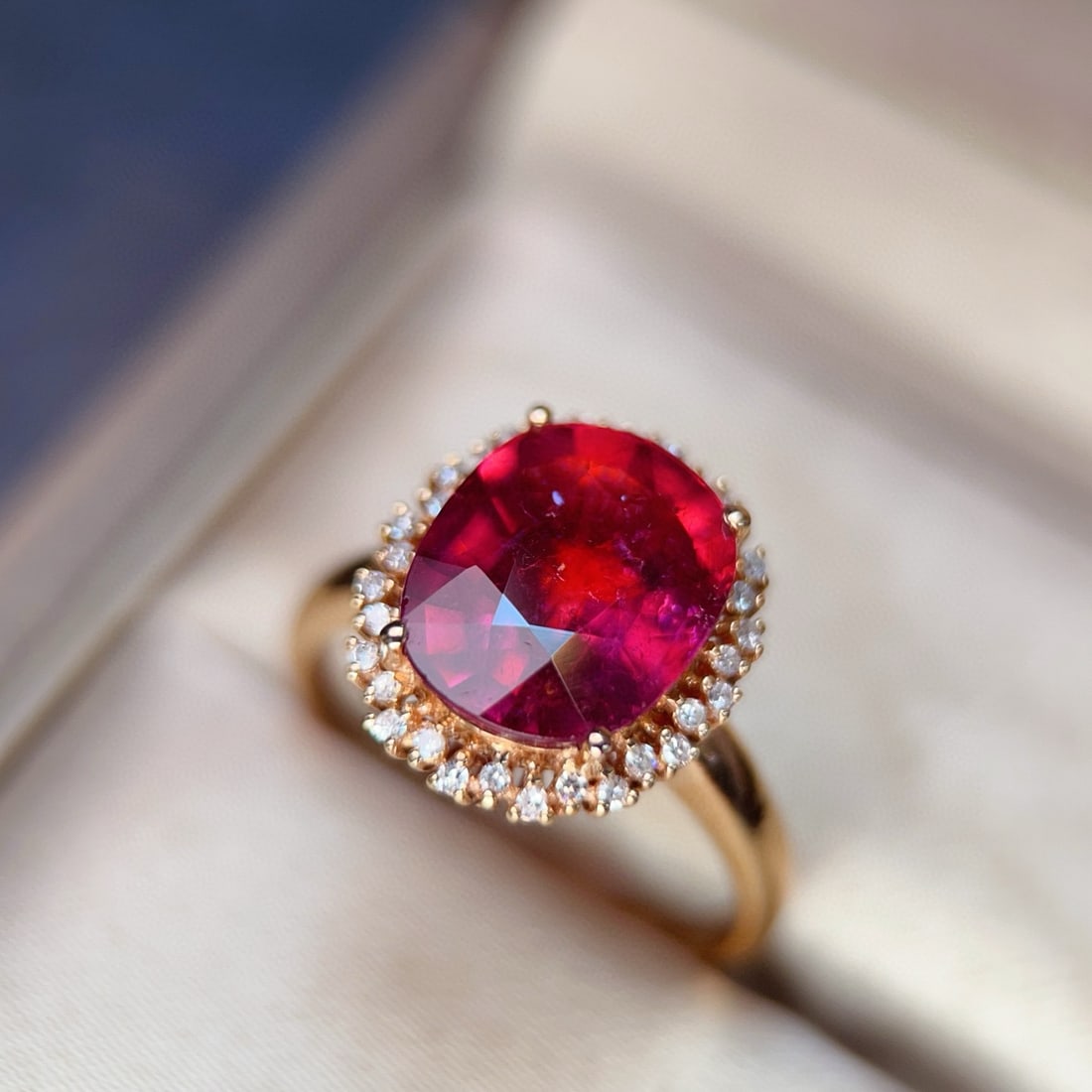 14k Gold 4.61 Ctw Natural Tourmaline & Diamond Ring - 5