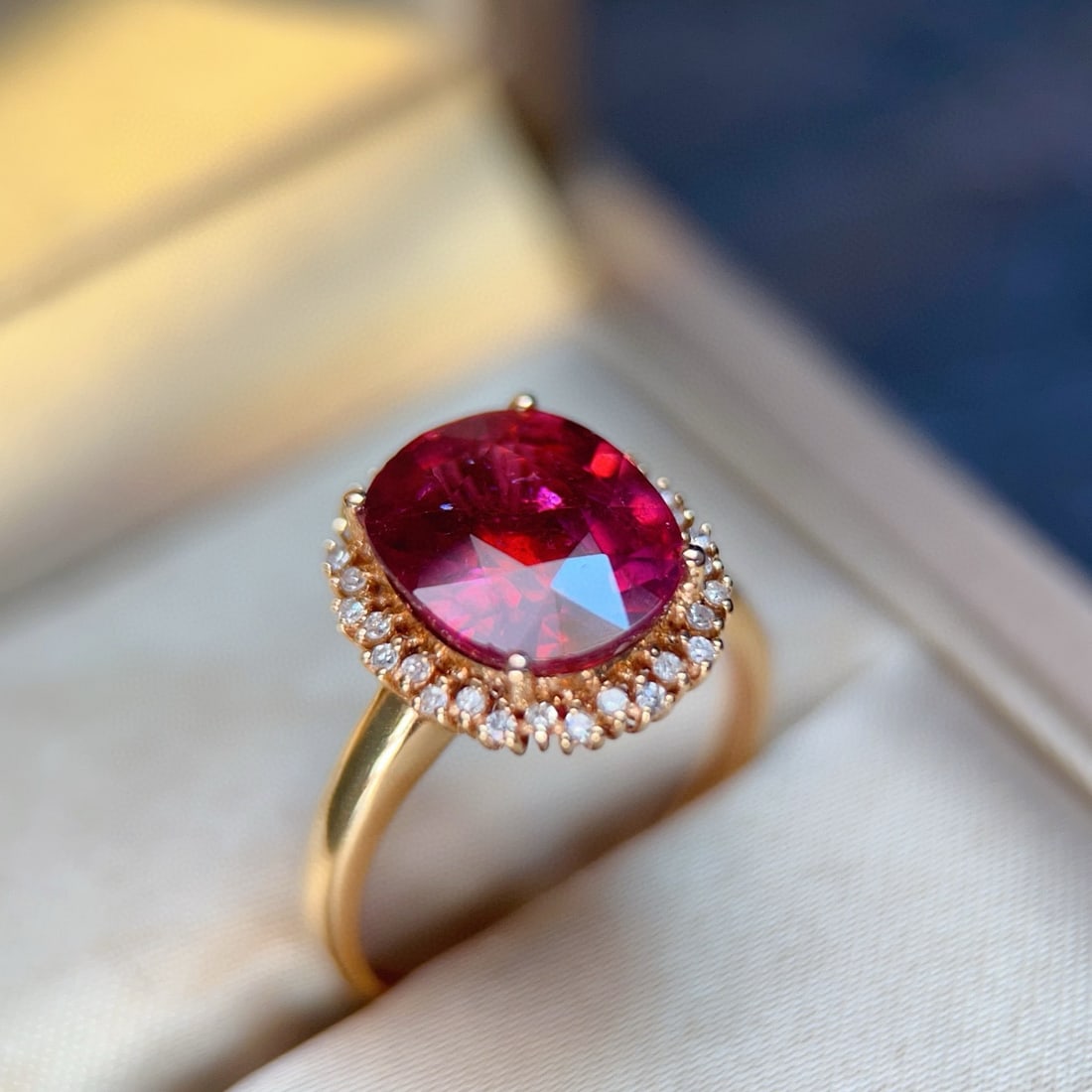 14k Gold 4.61 Ctw Natural Tourmaline & Diamond Ring - 6