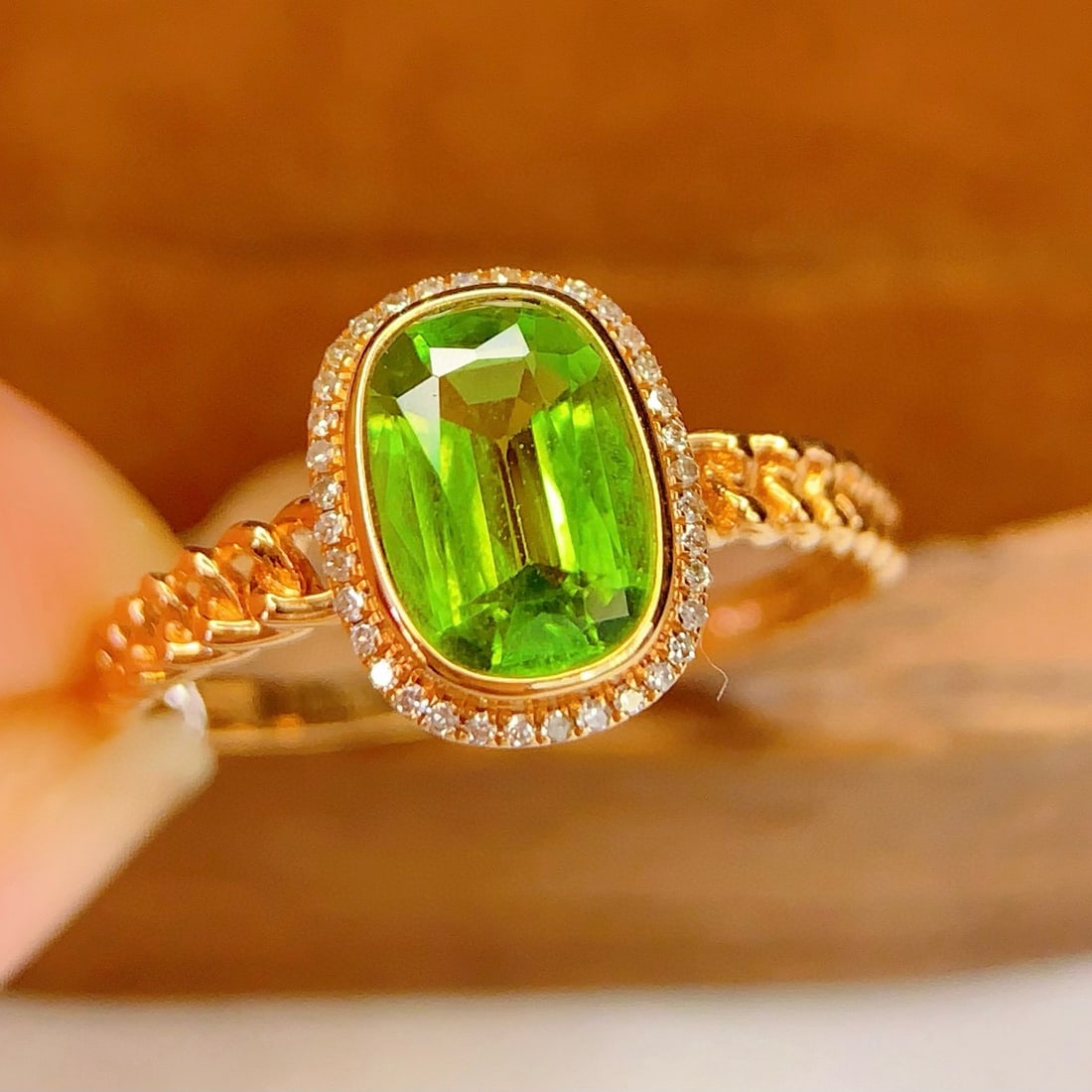 14k Gold 1.2 Ct Natural Tourmaline & Diamond Ring - 3