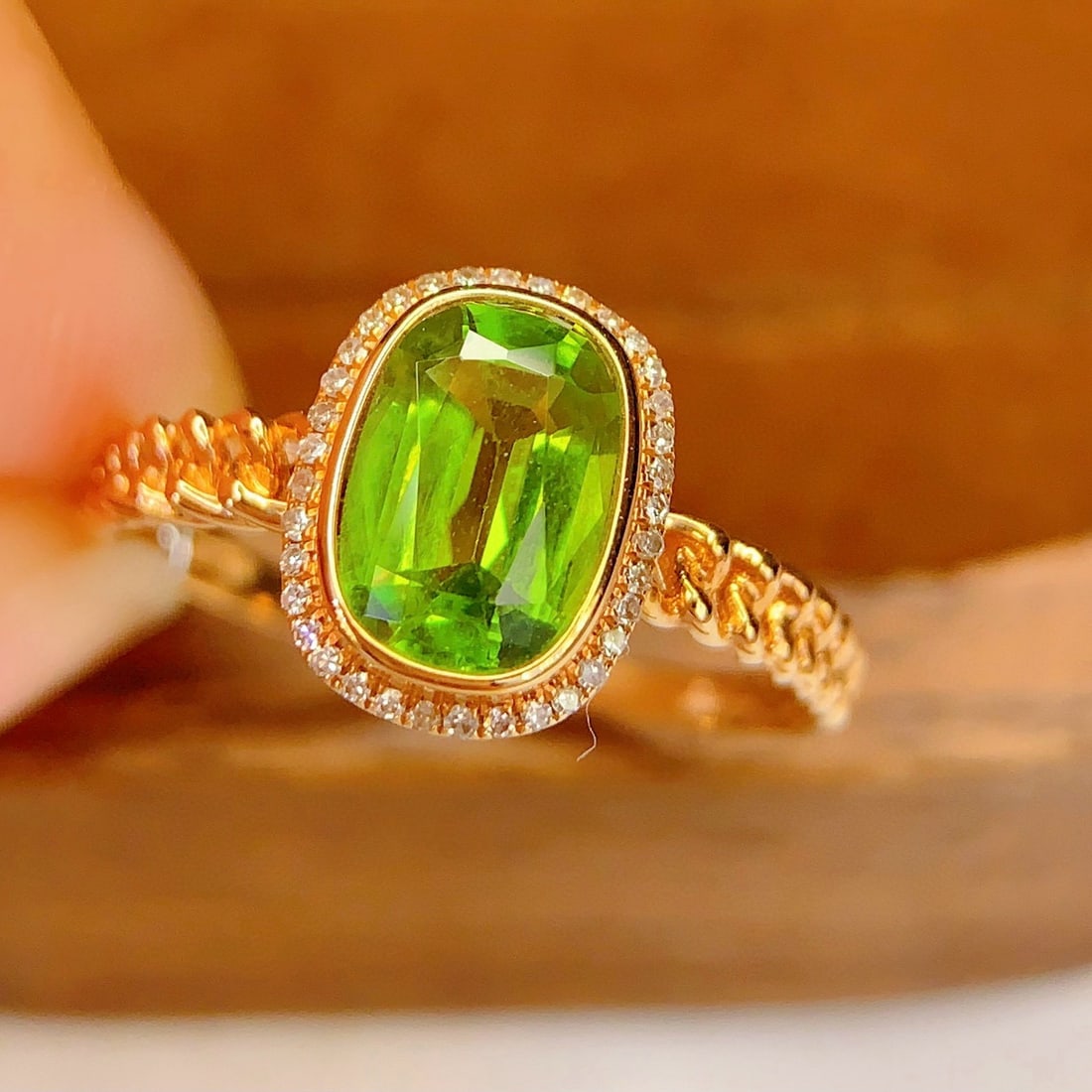 14k Gold 1.2 Ct Natural Tourmaline & Diamond Ring - 4