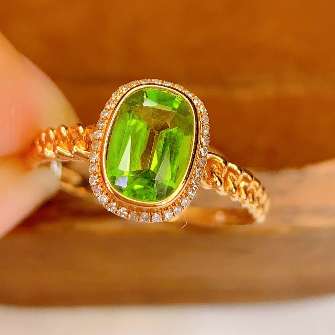 14k Gold 1.2 Ct Natural Tourmaline & Diamond Ring - 5