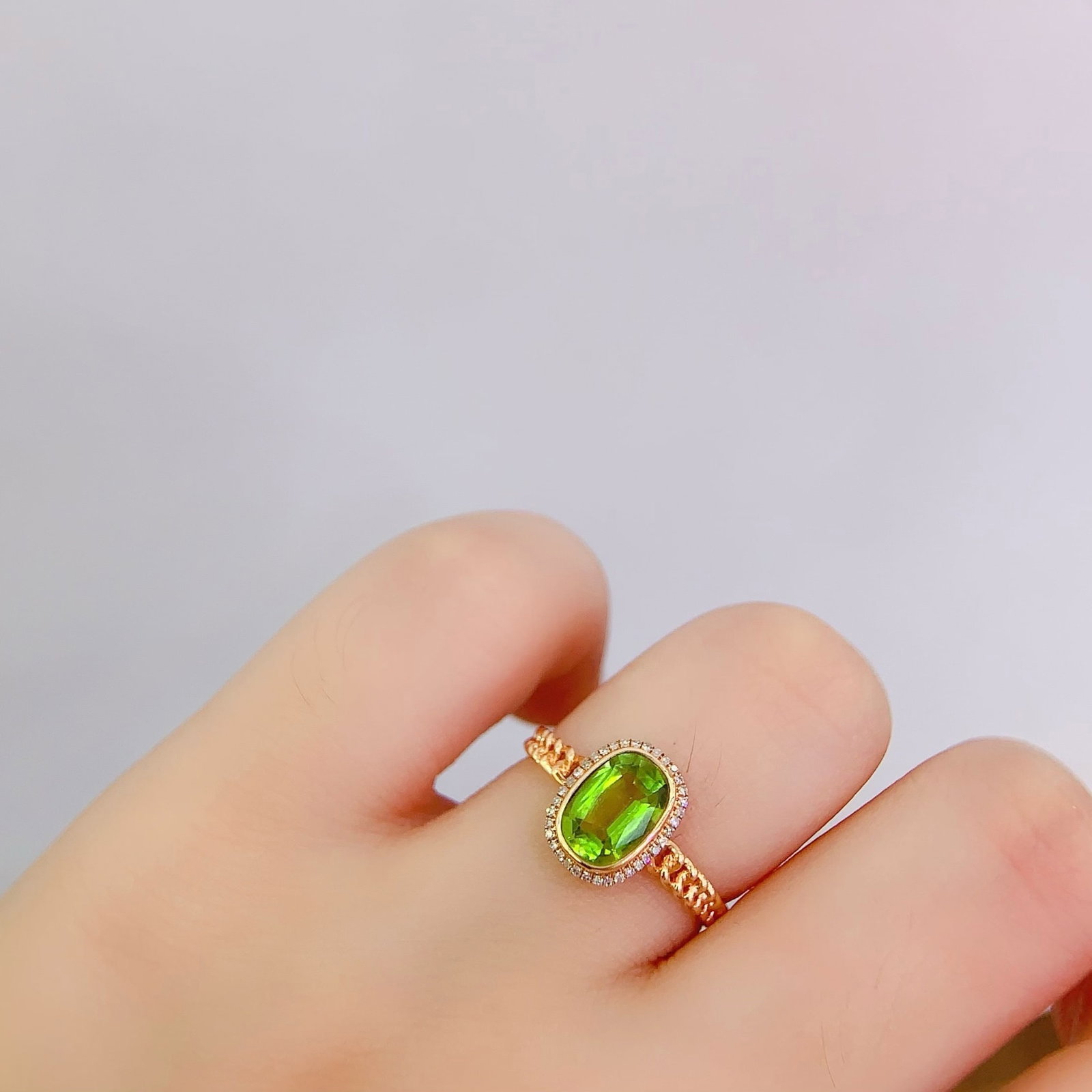 14k Gold 1.2 Ct Natural Tourmaline & Diamond Ring - 7