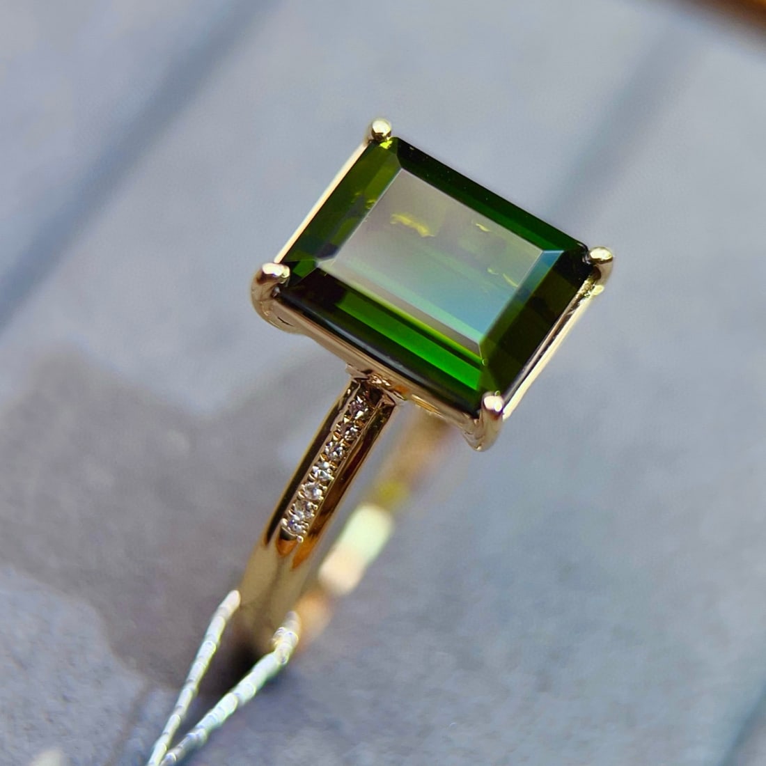 14k Gold 3.39 Ctw Natural Tourmaline & Diamond Ring - 3