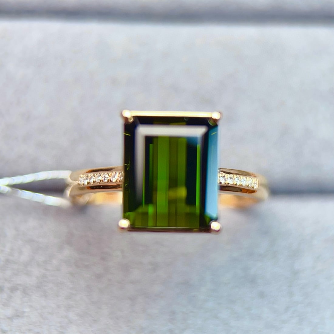 14k Gold 3.39 Ctw Natural Tourmaline & Diamond Ring - 4