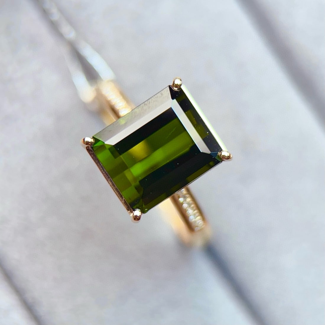 14k Gold 3.39 Ctw Natural Tourmaline & Diamond Ring - 5