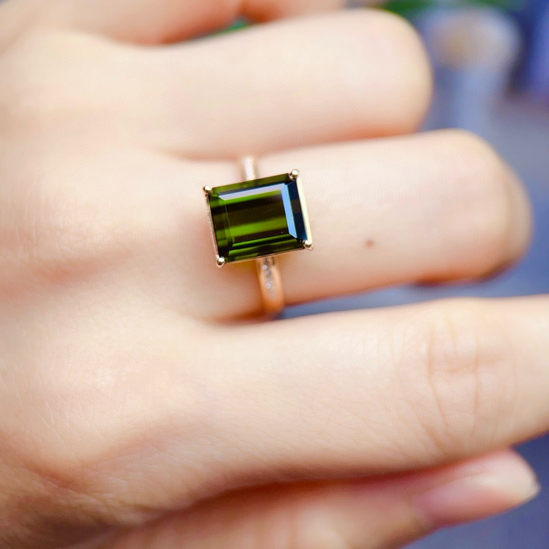 14k Gold 3.39 Ctw Natural Tourmaline & Diamond Ring - 6