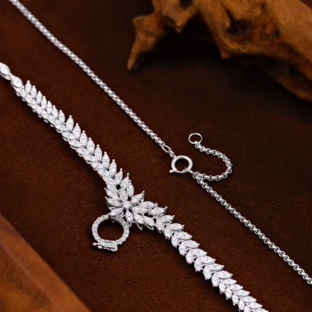 14k Gold 1.5 Ct Natural H Diamond Necklace - 4