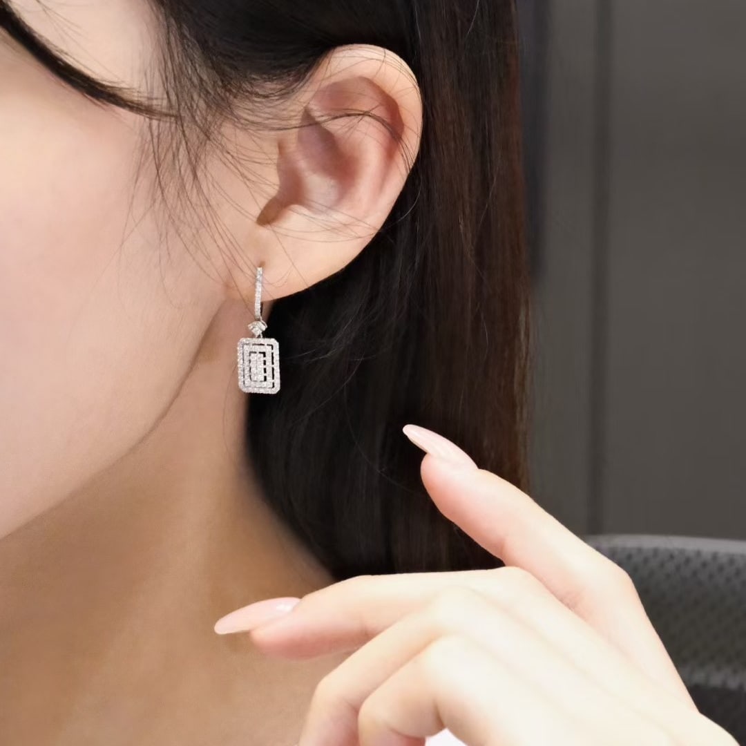 14k Gold 0.8 Ct Natural H Diamond Earrings - 6