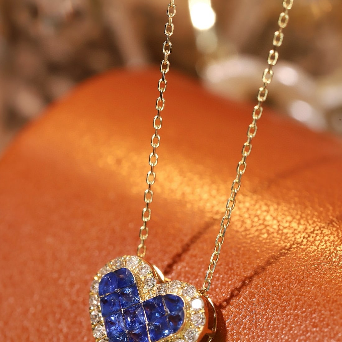 14k Gold 1.04 Ctw Natural Sapphire & Diamond Necklace - 4