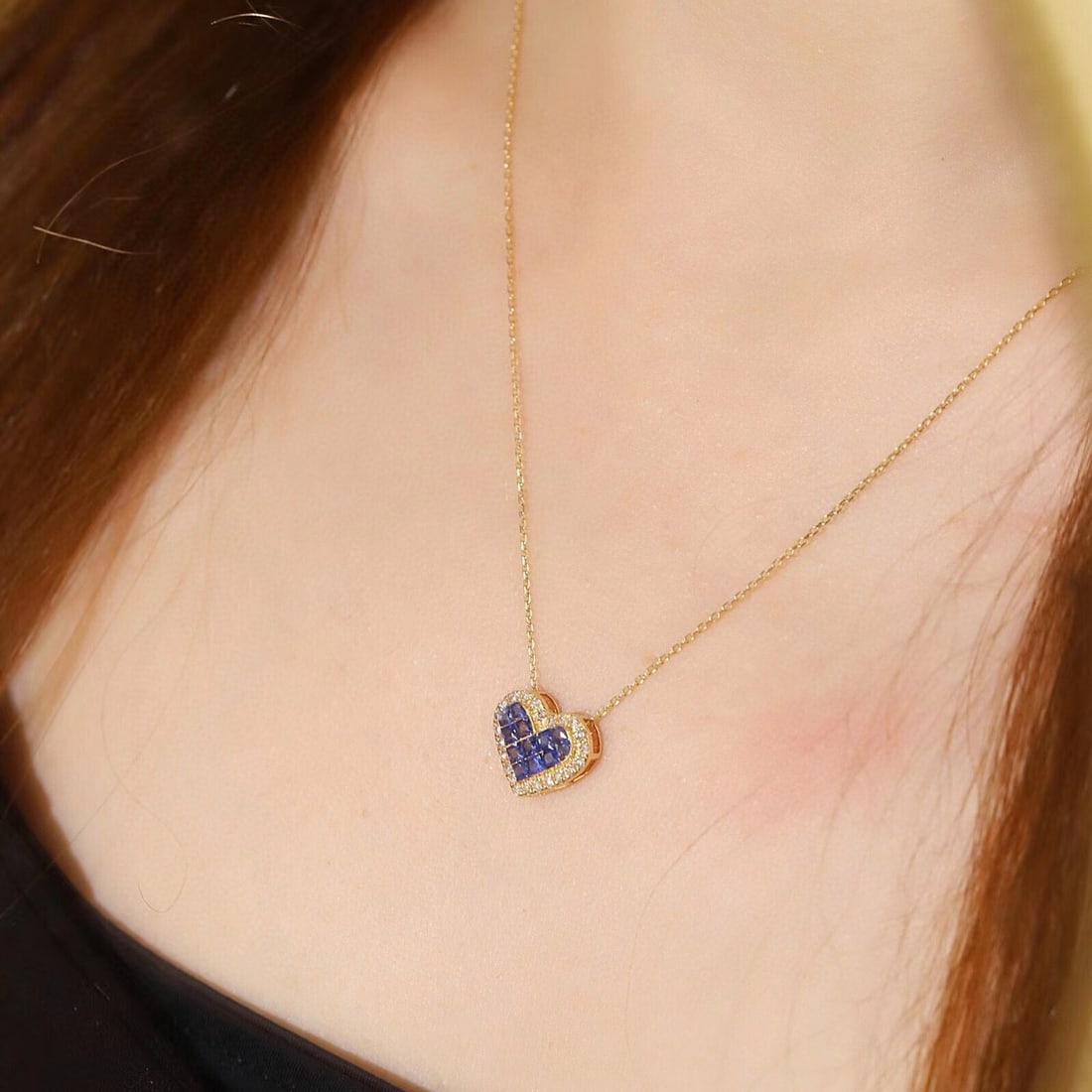 14k Gold 1.04 Ctw Natural Sapphire & Diamond Necklace - 9