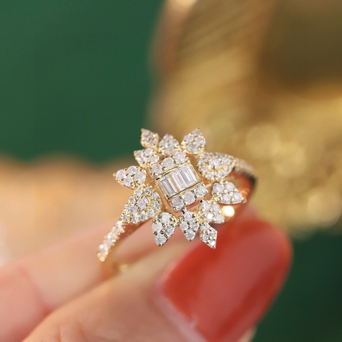 14k Gold 0.5 Ct Natural H Diamond Ring - 3