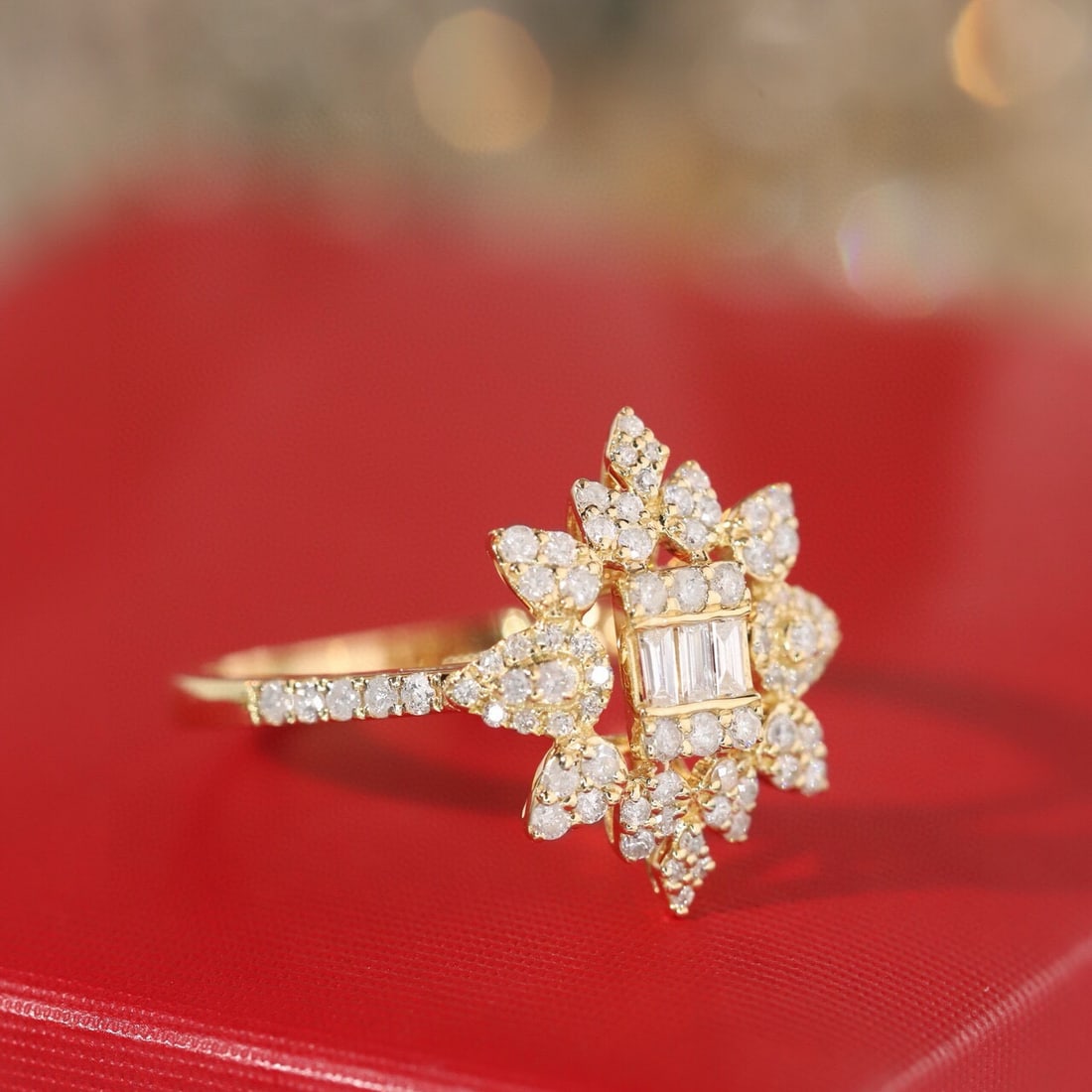 14k Gold 0.5 Ct Natural H Diamond Ring - 9