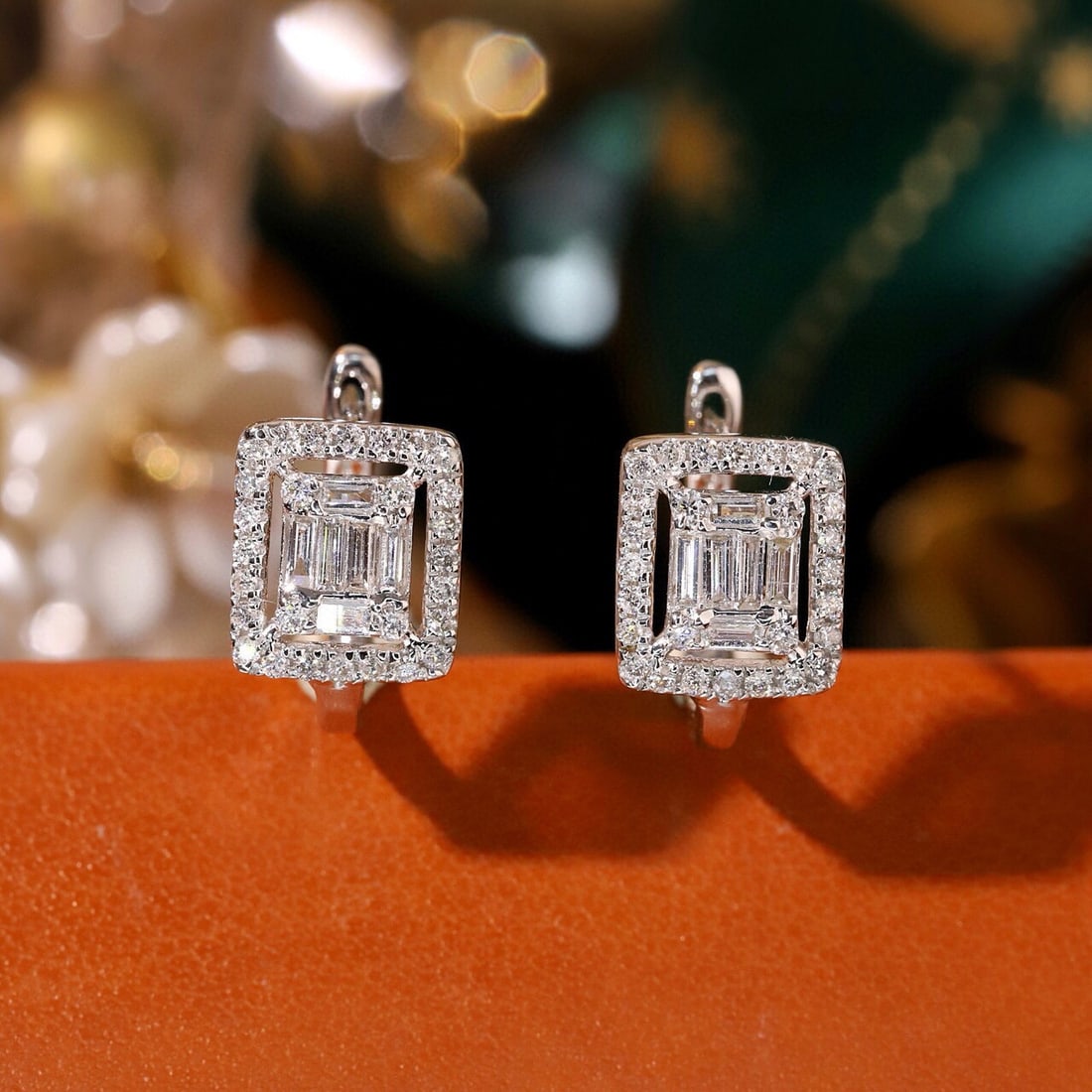 14k Gold 0.6 Ct Natural H Diamond Earrings - 2