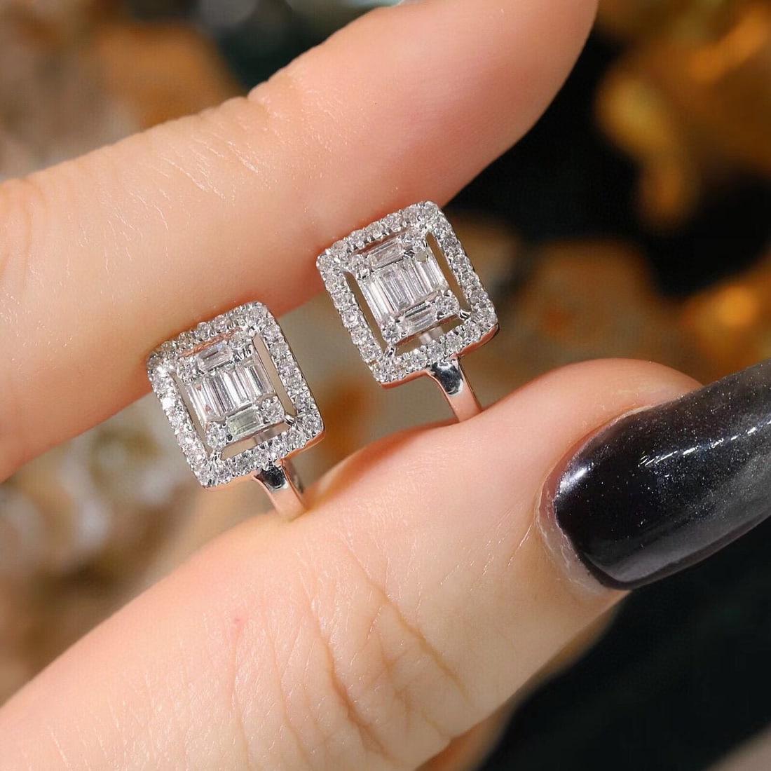 14k Gold 0.6 Ct Natural H Diamond Earrings - 6