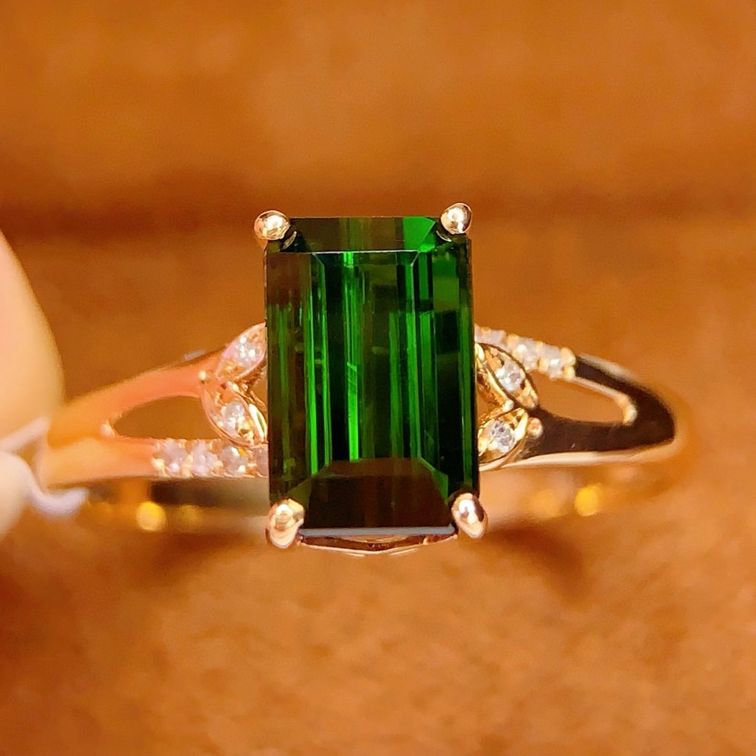 14k Gold 1.7 Ct Natural Tourmaline & Diamond Ring - 5