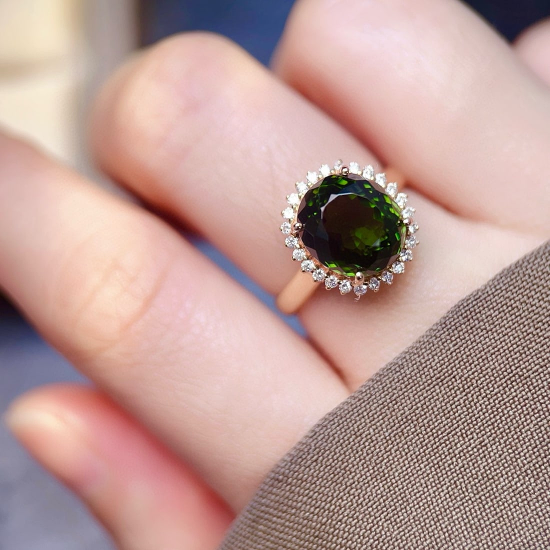 14k Gold 5.76 Ctw Natural Tourmaline & Diamond Ring - 5