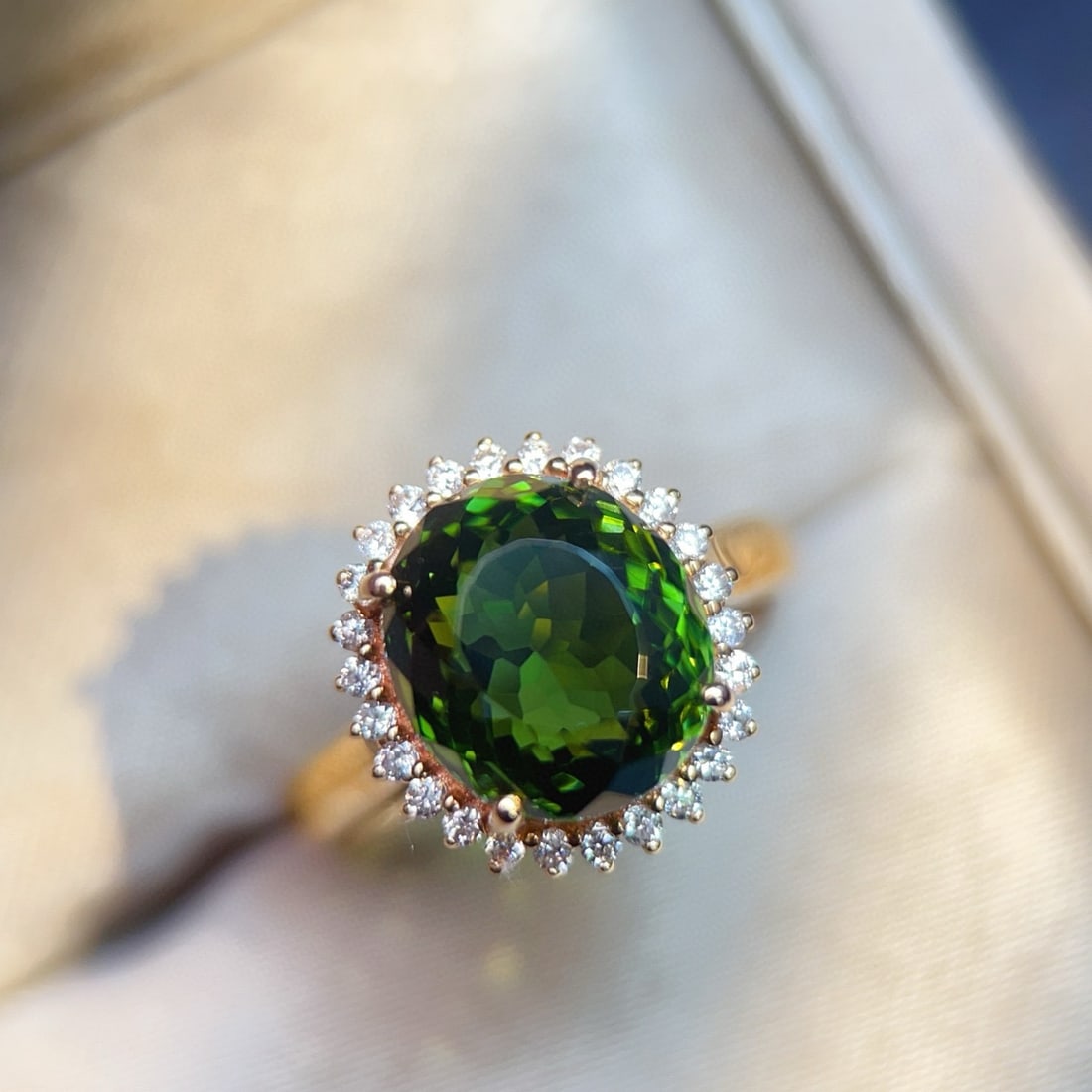 14k Gold 5.76 Ctw Natural Tourmaline & Diamond Ring - 6