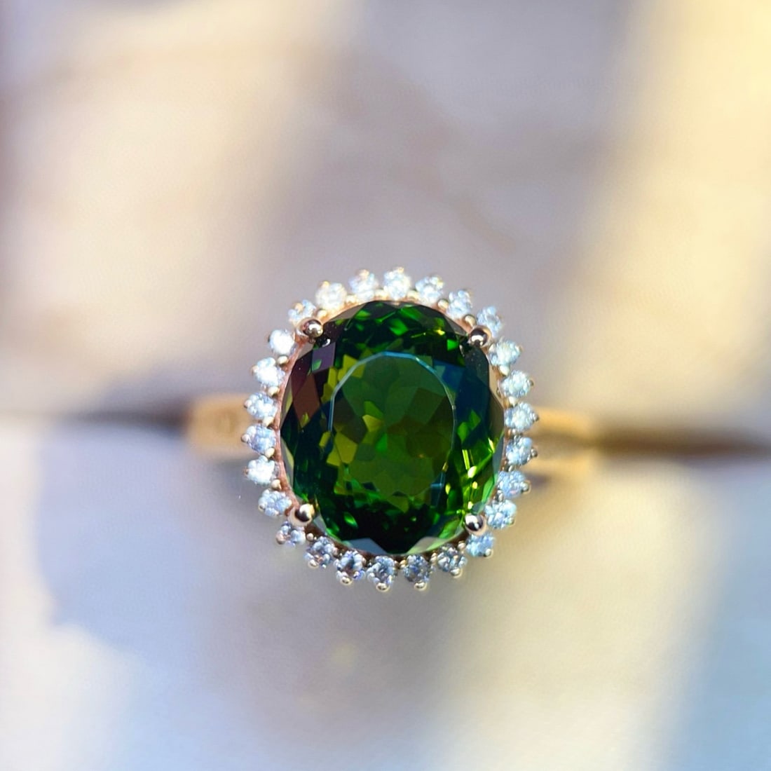 14k Gold 5.76 Ctw Natural Tourmaline & Diamond Ring - 7