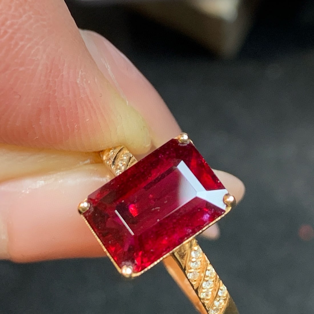 14k Gold 2.59 Ct Natural Tourmaline & Diamond Ring - 4