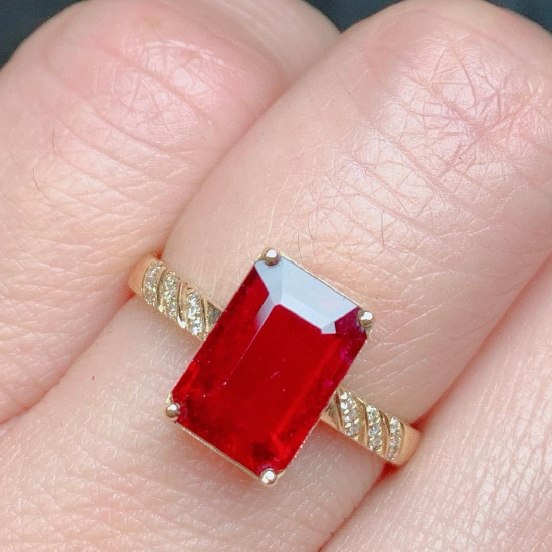 14k Gold 2.59 Ct Natural Tourmaline & Diamond Ring - 5