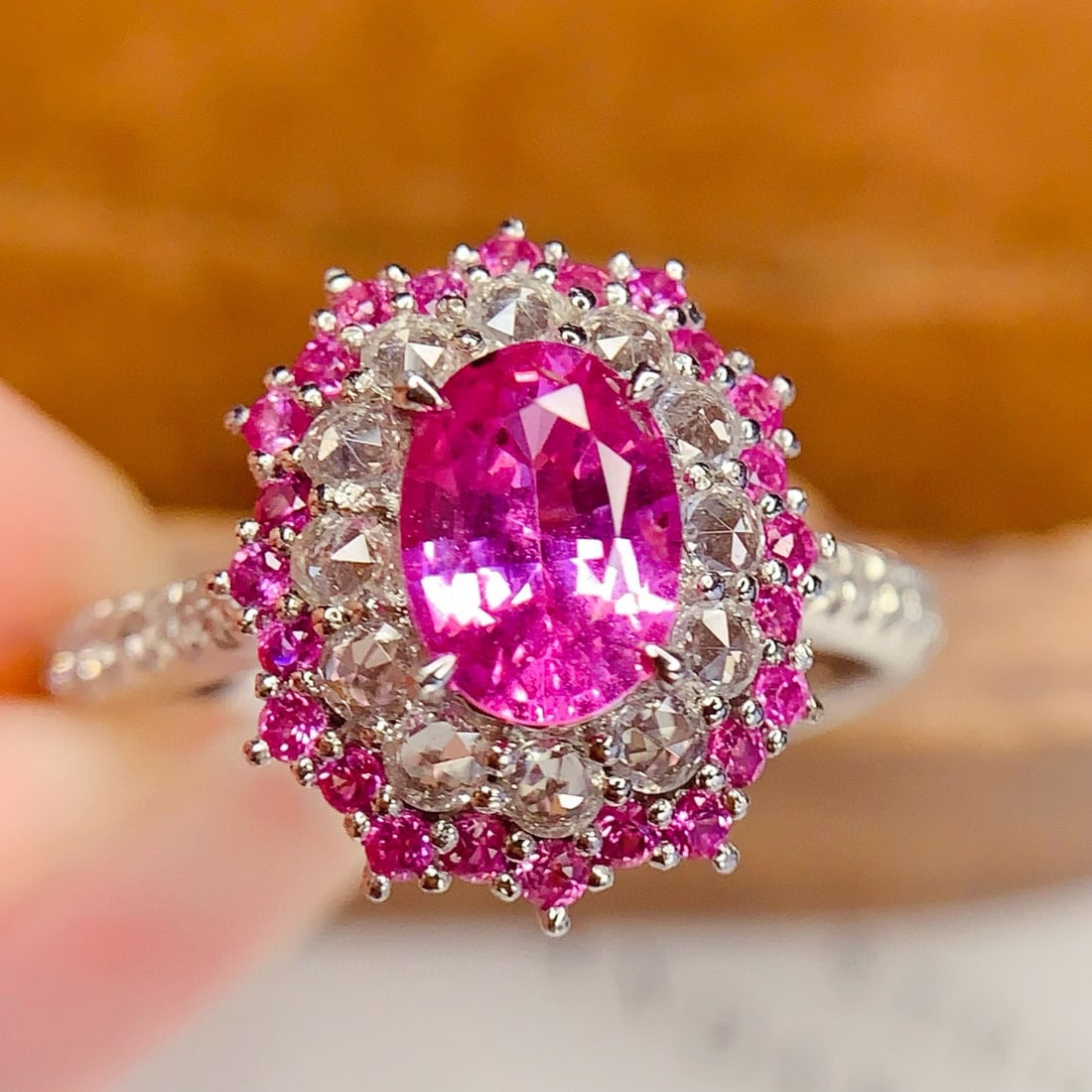 14k Gold 1.1 Ct Natural Sapphire & Diamond Ring - 2