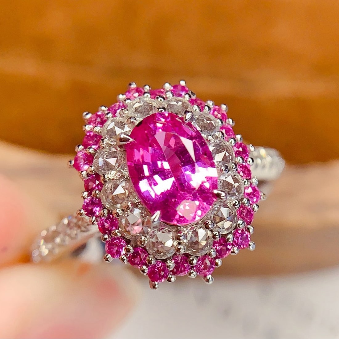 14k Gold 1.1 Ct Natural Sapphire & Diamond Ring - 3