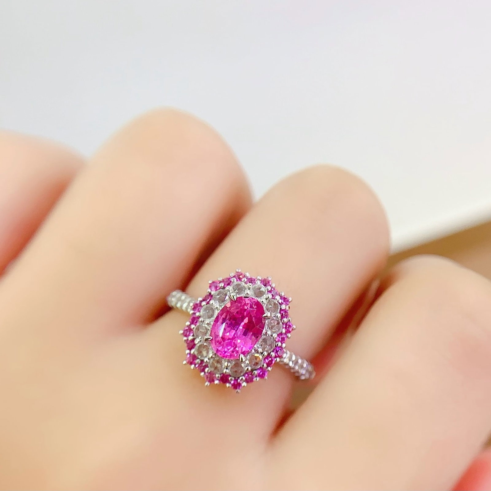 14k Gold 1.1 Ct Natural Sapphire & Diamond Ring - 5