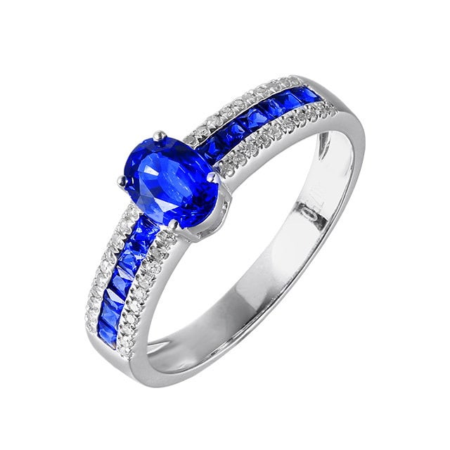 14k Gold 1.31 Ctw Natural Sapphire & Sapphire Ring - 6