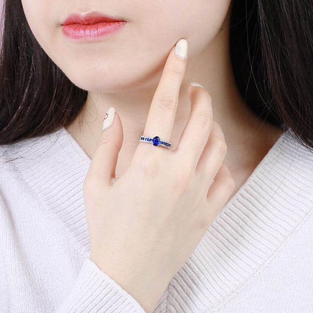 14k Gold 1.31 Ctw Natural Sapphire & Sapphire Ring - 7