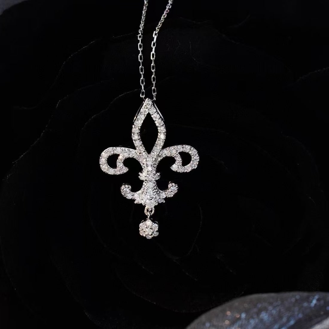 14k Gold 0.43 Ct Natural H Diamond Necklace - 2