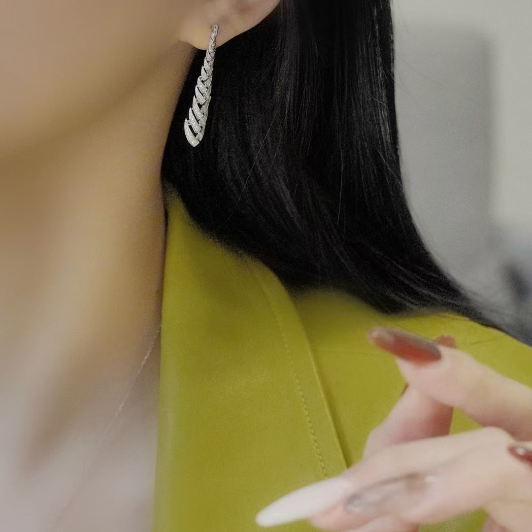 14k Gold 0.68 Ct Natural H Diamond Earrings - 6