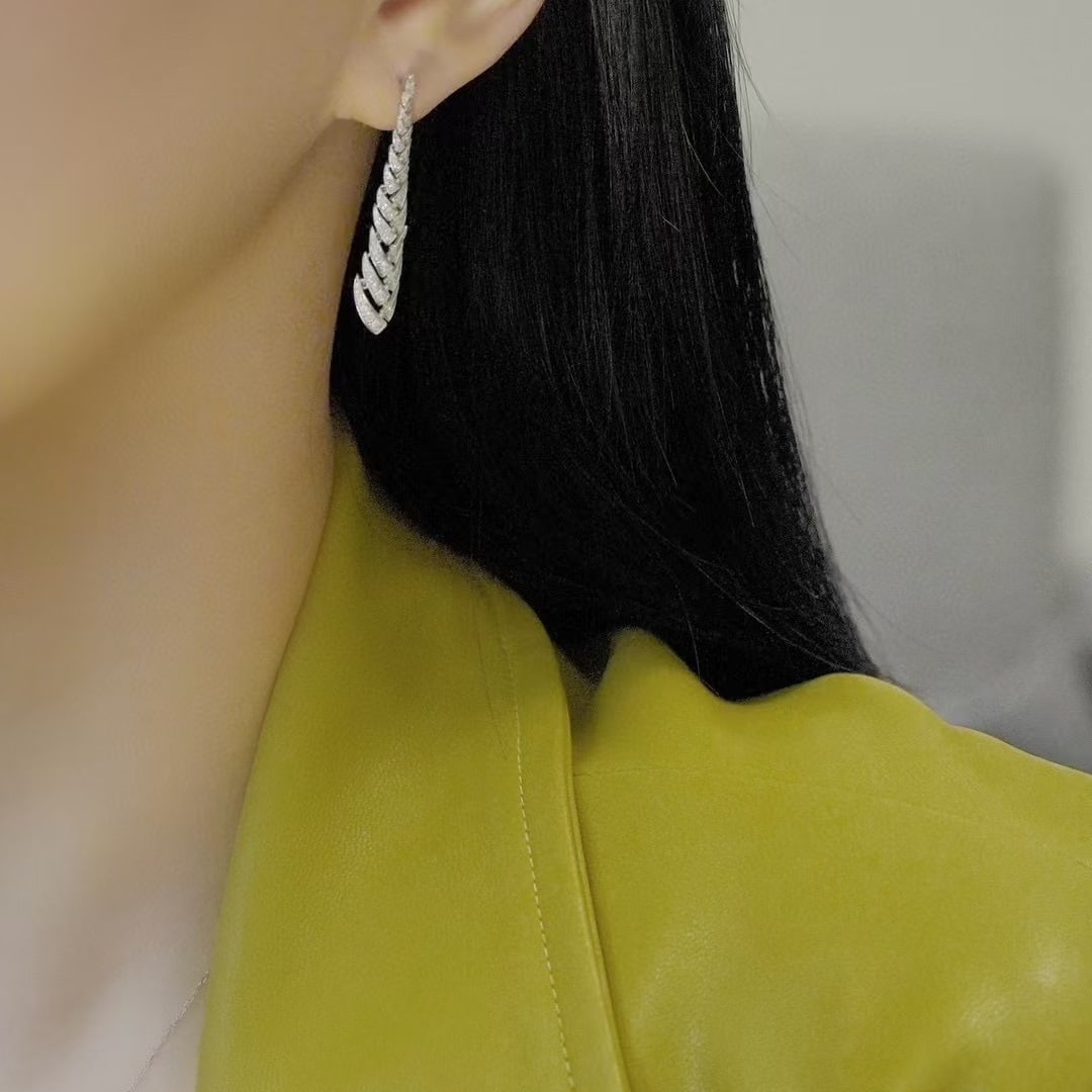 14k Gold 0.68 Ct Natural H Diamond Earrings - 7