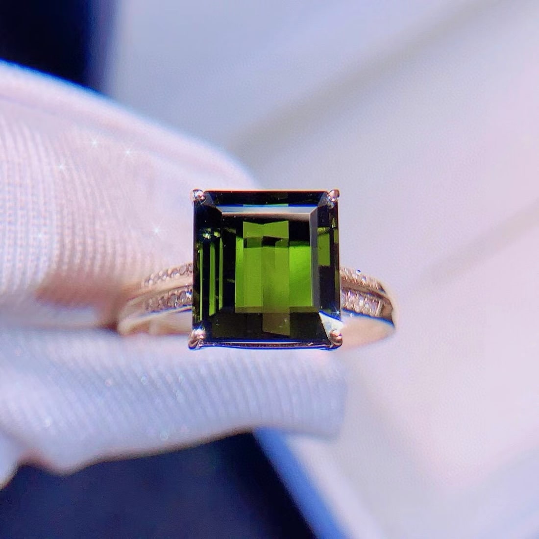 14k Gold 4.02 Ctw Natural Tourmaline & Diamond Ring - 3