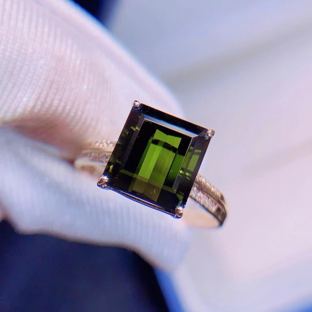 14k Gold 4.02 Ctw Natural Tourmaline & Diamond Ring - 4