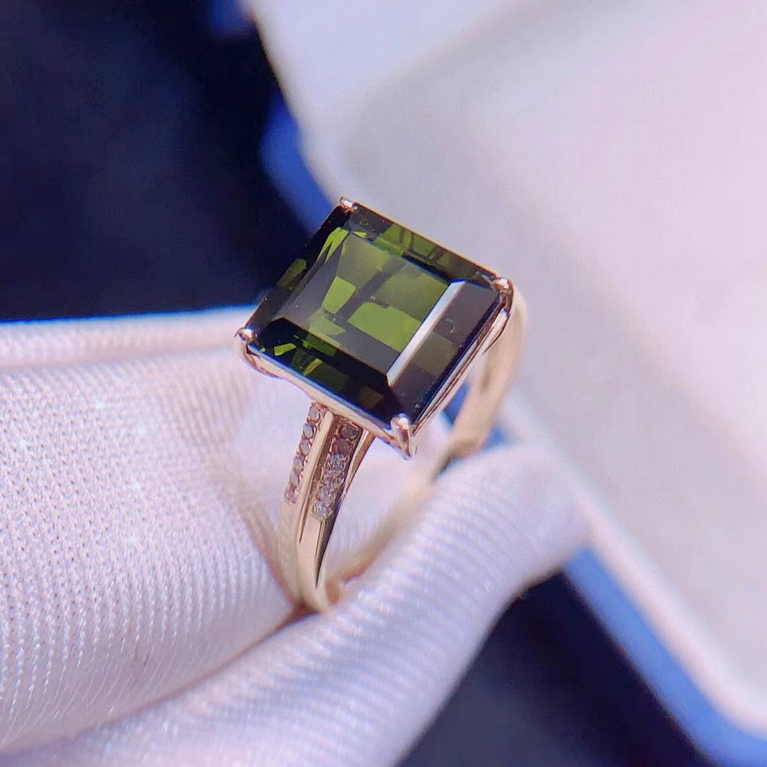 14k Gold 4.02 Ctw Natural Tourmaline & Diamond Ring - 5