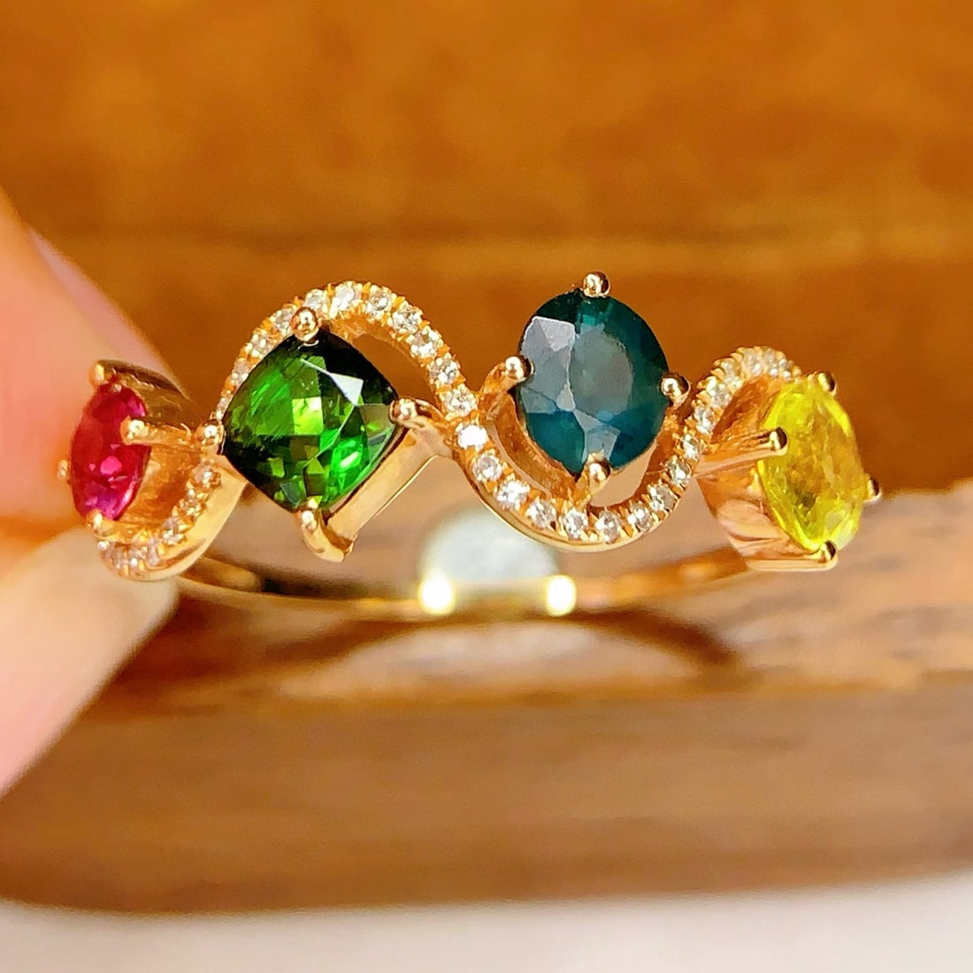 14k Gold 1.88 Ct Natural Tourmaline & Diamond Ring - 2