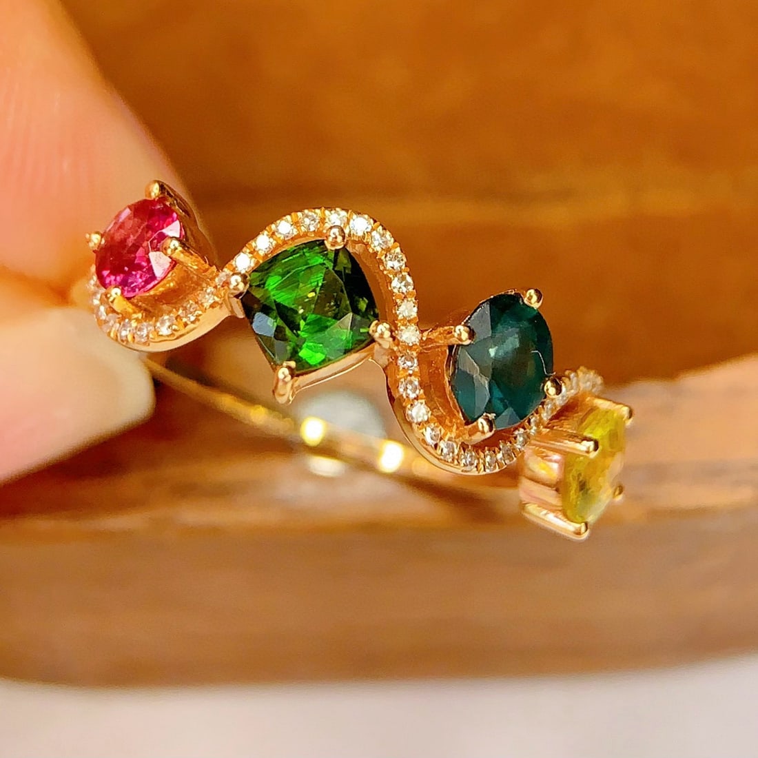 14k Gold 1.88 Ct Natural Tourmaline & Diamond Ring - 3