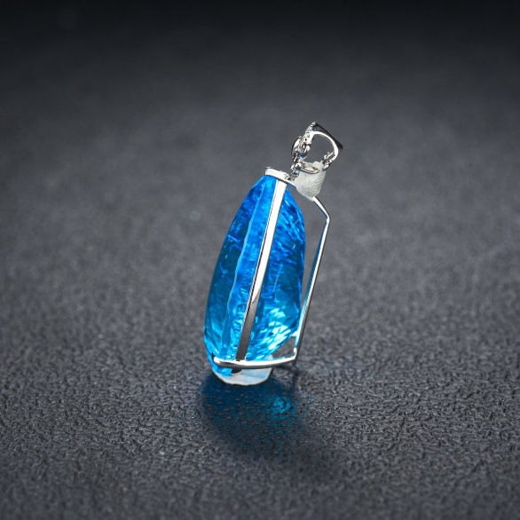 14k Gold 24.92 Ct Natural Topaz & Diamond Pendant( Without Chain ) - 4