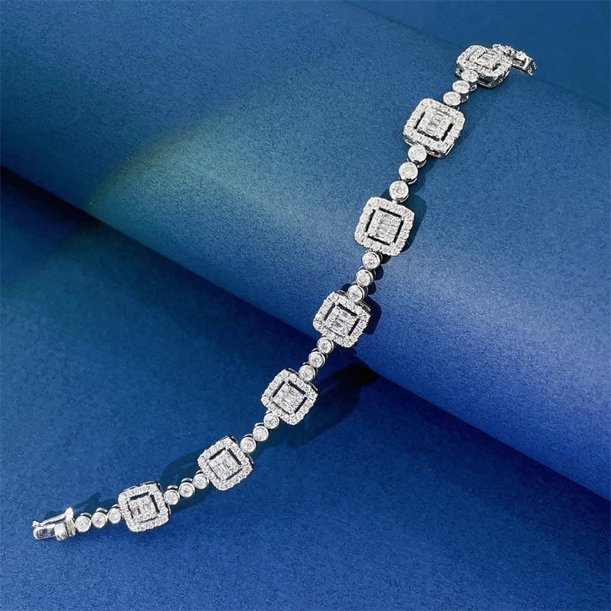 14k Gold 2.8 Ct Natural H Diamond Bracelet - 2