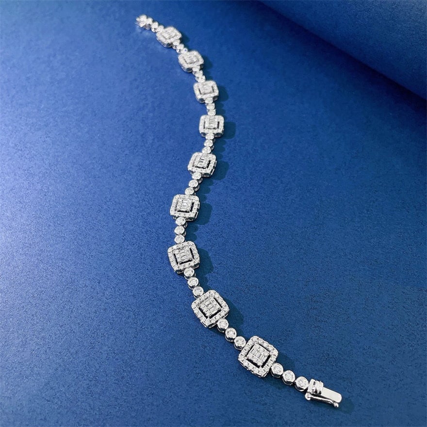 14k Gold 2.8 Ct Natural H Diamond Bracelet - 3