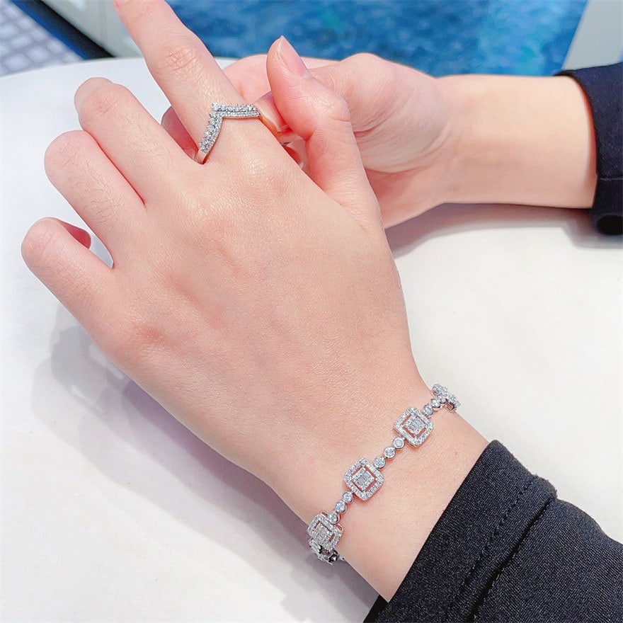 14k Gold 2.8 Ct Natural H Diamond Bracelet - 4