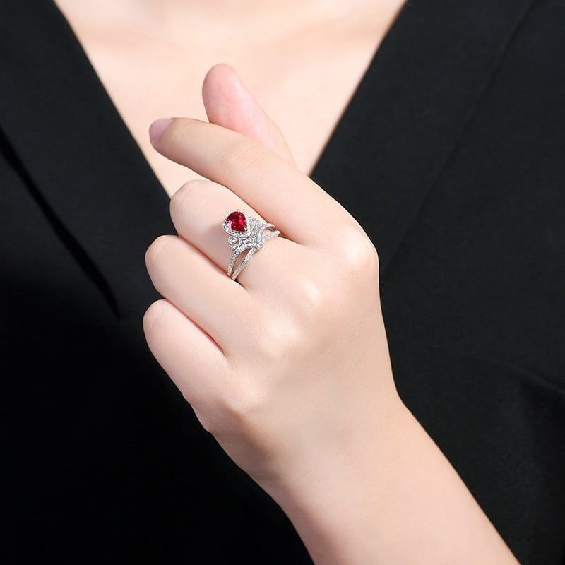 14k Gold 1.22 Ctw Natural Ruby & Diamond Ring - 6