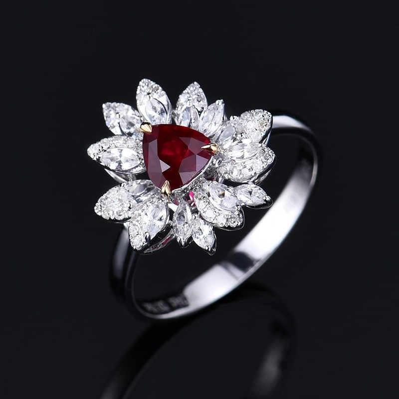 14k Gold 0.84 Ctw Natural Ruby & Diamond Ring - 5