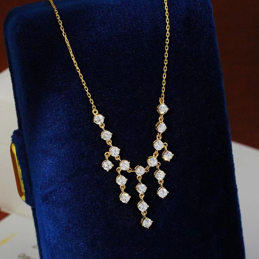 14k Gold 1.2 Ct Natural H Diamond Necklace: Ref:231144036 // gold content:14k gold // main gemstone:diamond // shape:round // carat weight:1. 2ct // clarity grade:vs-si // color:h // treatment:natural // cut grade:g // Condition: NewLow