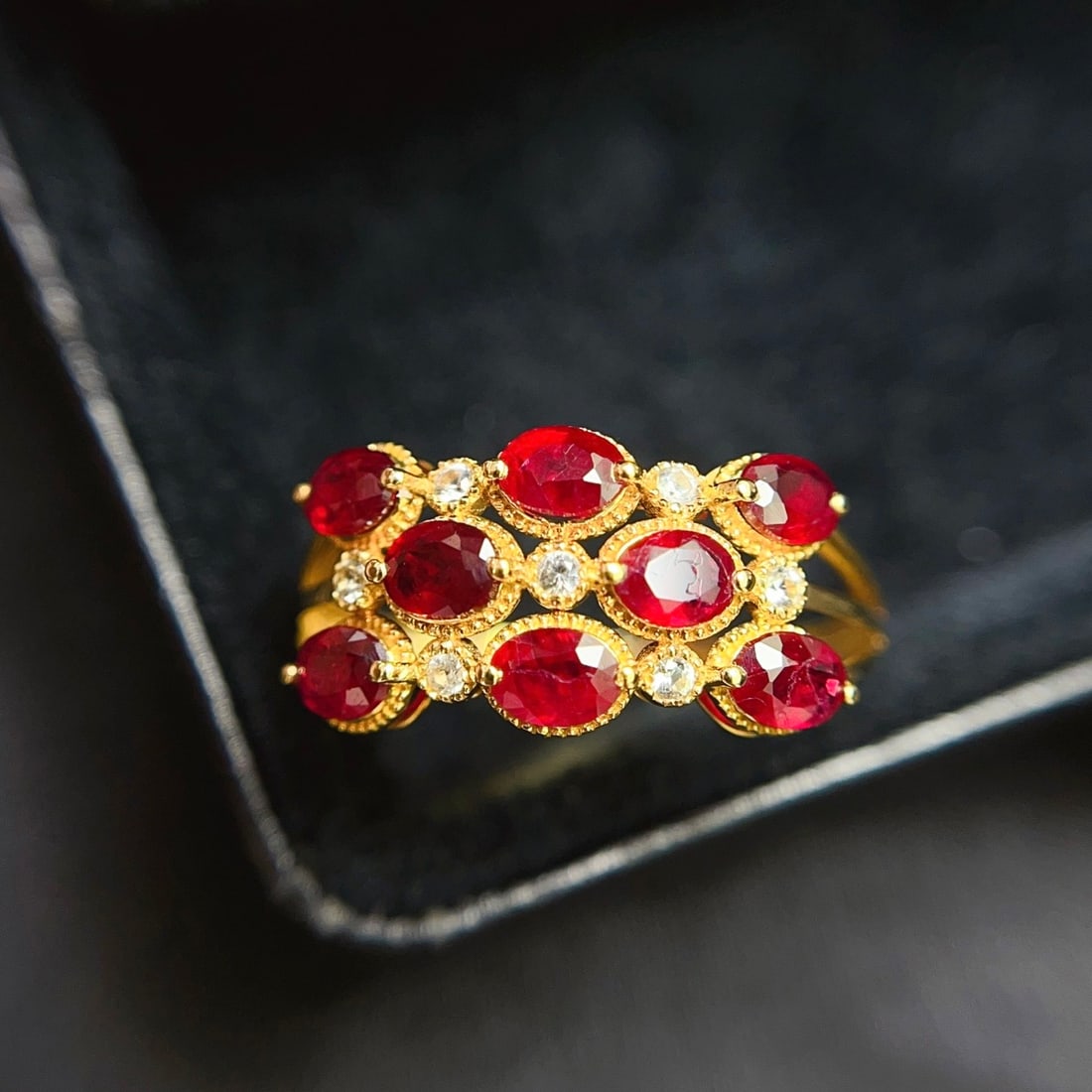 14k Gold 1.85 Ct Natural Ruby & Sapphire Ring - 2