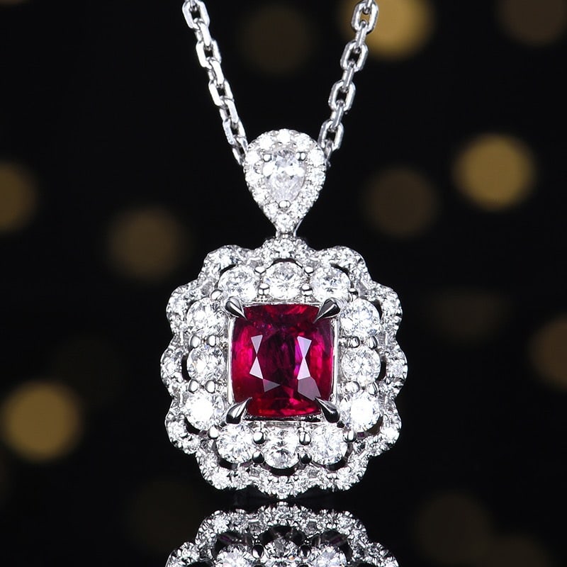 14k Gold 2.32 Ctw Natural Ruby & Diamond Ring/pendant( Without Chain ) - 4