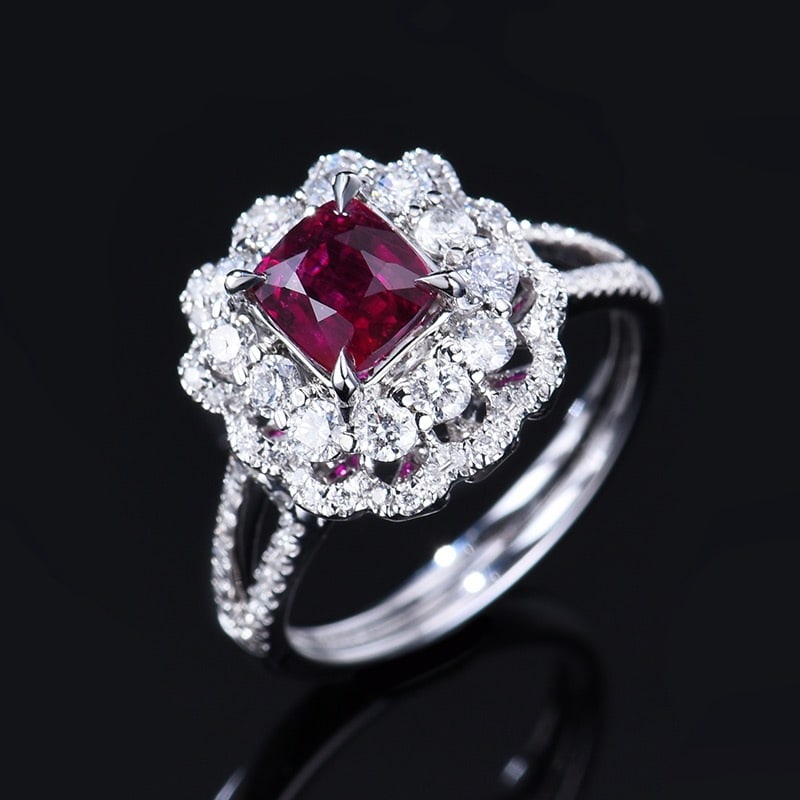 14k Gold 2.32 Ctw Natural Ruby & Diamond Ring/pendant( Without Chain ) - 5