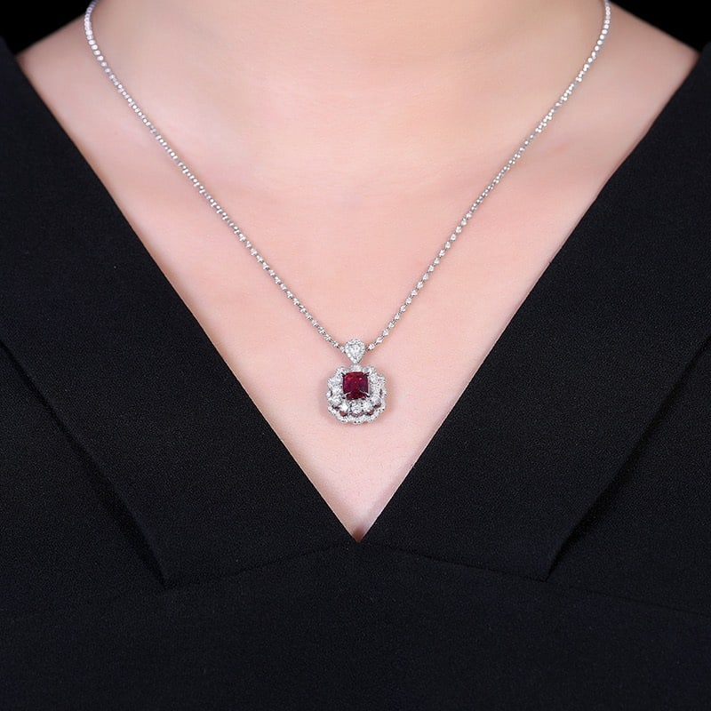 14k Gold 2.32 Ctw Natural Ruby & Diamond Ring/pendant( Without Chain ) - 8