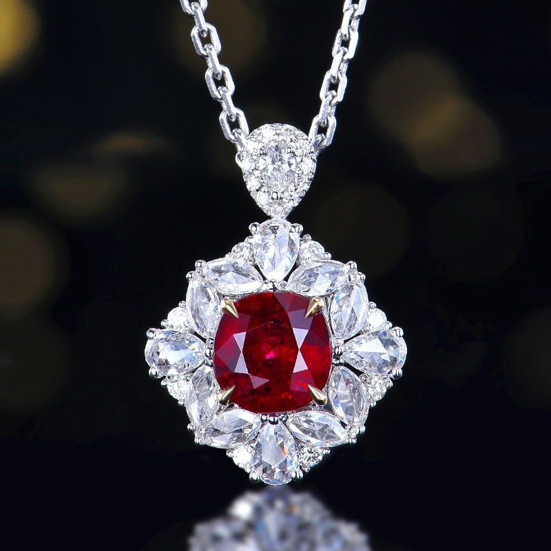 14k Gold 1.76 Ctw Natural Ruby & Diamond Ring/pendant( Without Chain ) - 4